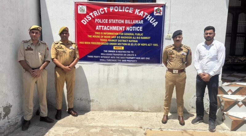 Drug peddler’s house worth Rs 1.10 cr attached in Kathua
