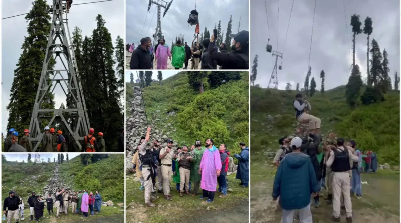 300 tourists rescued in seven-hour operation after Gulmarg Gondola malfunctions