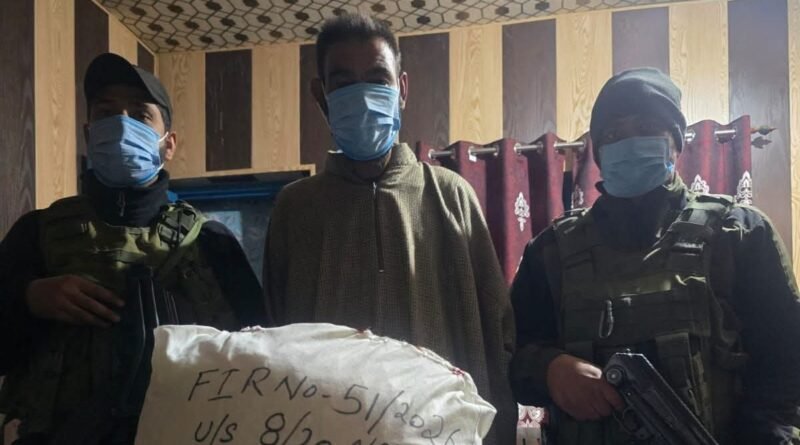 Drug peddler arrested in Pulwama, contraband recovered