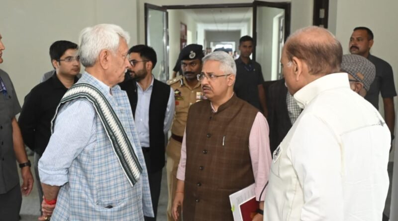 LG reviews construction work at Pantha chowk yatri niwas
