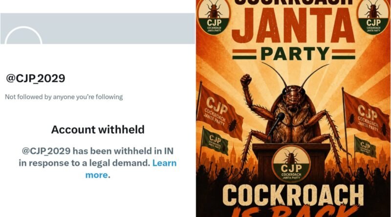 Cockroach Janata Party’s X handle withheld, founder starts new account