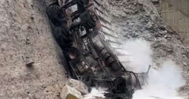 Two killed as truck falls into gorge, catches fire in Ramban
