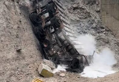 Two killed as truck falls into gorge, catches fire in Ramban