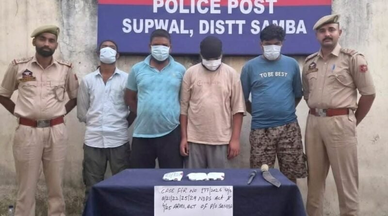 Seven drug peddlers arrested in separate operations across Jammu