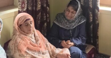 Mehbooba visits slain policeman’s family, flash flood victims in Budgam; seeks govt support