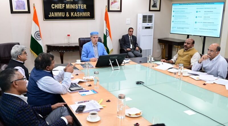 CM reviews Draft Industrial Policy 2026-35 at Civil Secretariat Srinagar