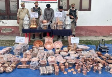 Police crack theft case in Baramulla, 3 arrested; stolen copper utensils recovered