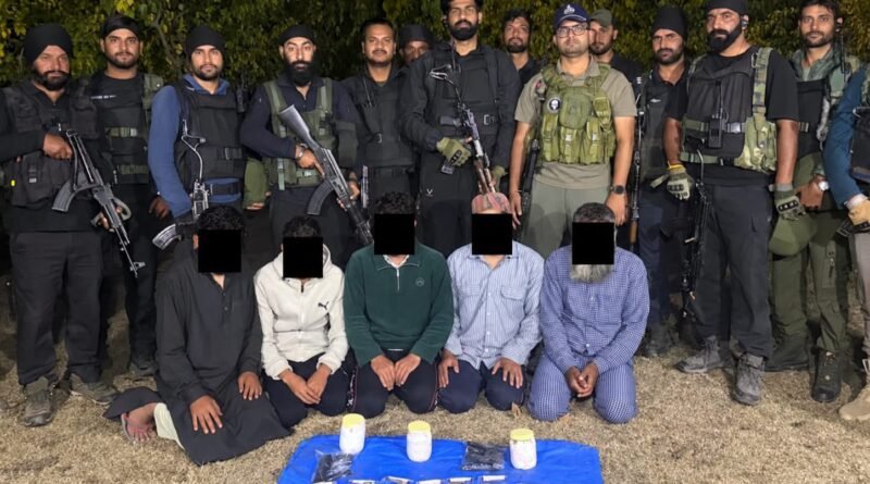 Five terrorist associates arrested in Kulgam, arms and ammunition recovered