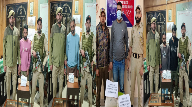 5 drug peddlers arrested, over 3.93 kg contraband seized in Anantnag: Police