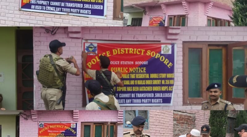 Sopore Police Attach Properties Worth Over ₹1.23 Crore of Absconding Drug Peddler Under NDPS Act; Crackdown on Narco-Financial Network Intensifies