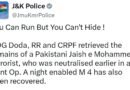 You Can Run, But You Can’t Hide: Remains of Pakistani JeM Terrorist Retrieved in Doda