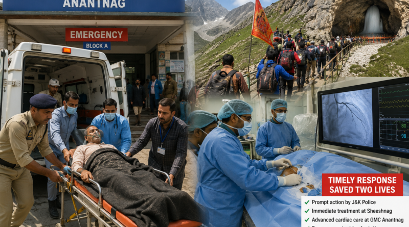 Prompt Medical Response Saves Two Amarnath Pilgrims After Severe Heart Attack at GMC Anantnag